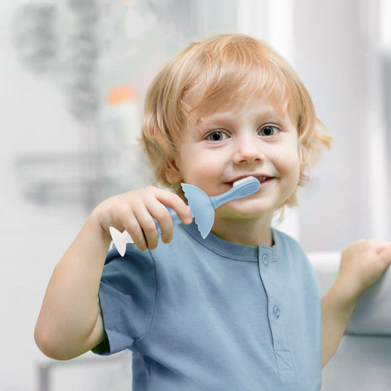Adorable Penguin Silicone Brush for Safe Baby Teeth Cleaning
